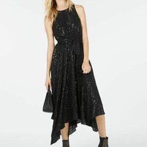 Michael Kors Leopard Print Handkerchief-Hem Dress M